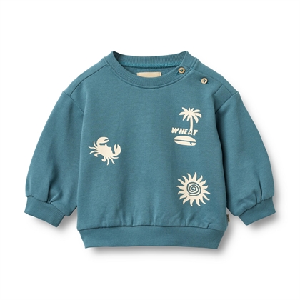 Wheat Sweatshirt Elliot - Blue Teal
